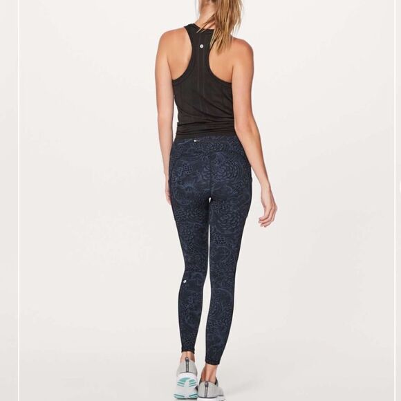 Lululemon Speed Up Tight Full-On Luxtreme 28" Nouveau Mach Blue Black Size 6 - Picture 2 of 16